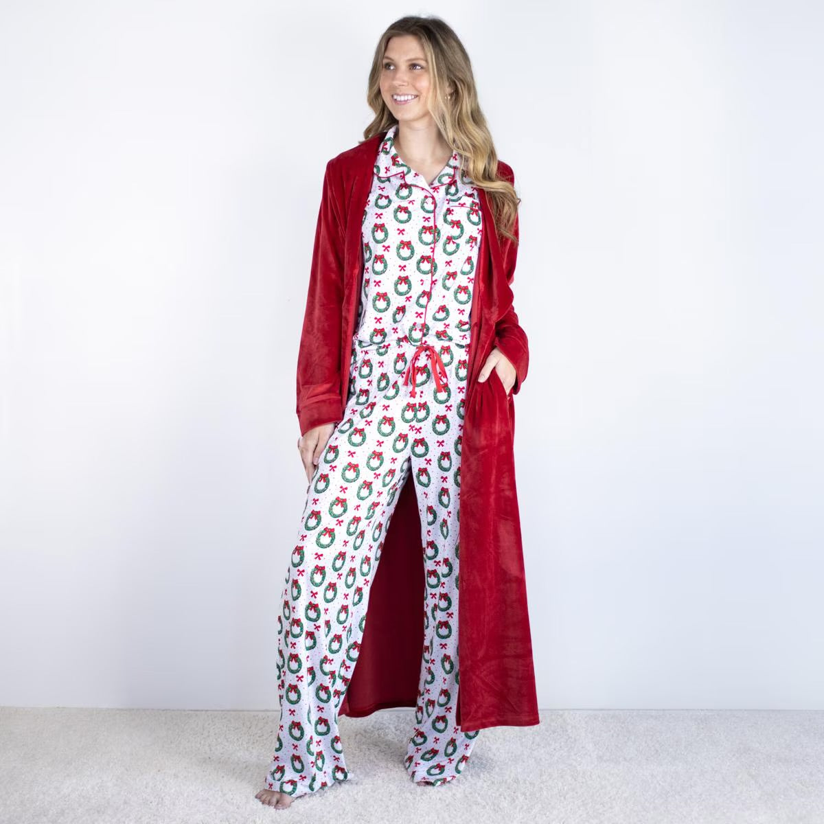 Classic Harbin Robe - Dark Red