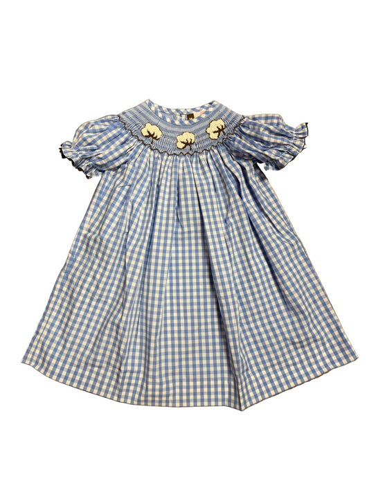 Cotton Smocked Bishop Dress