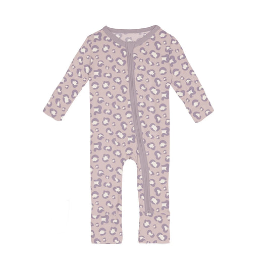 Bamboo Convertible Coverall - Baby Rose Cheetah Print