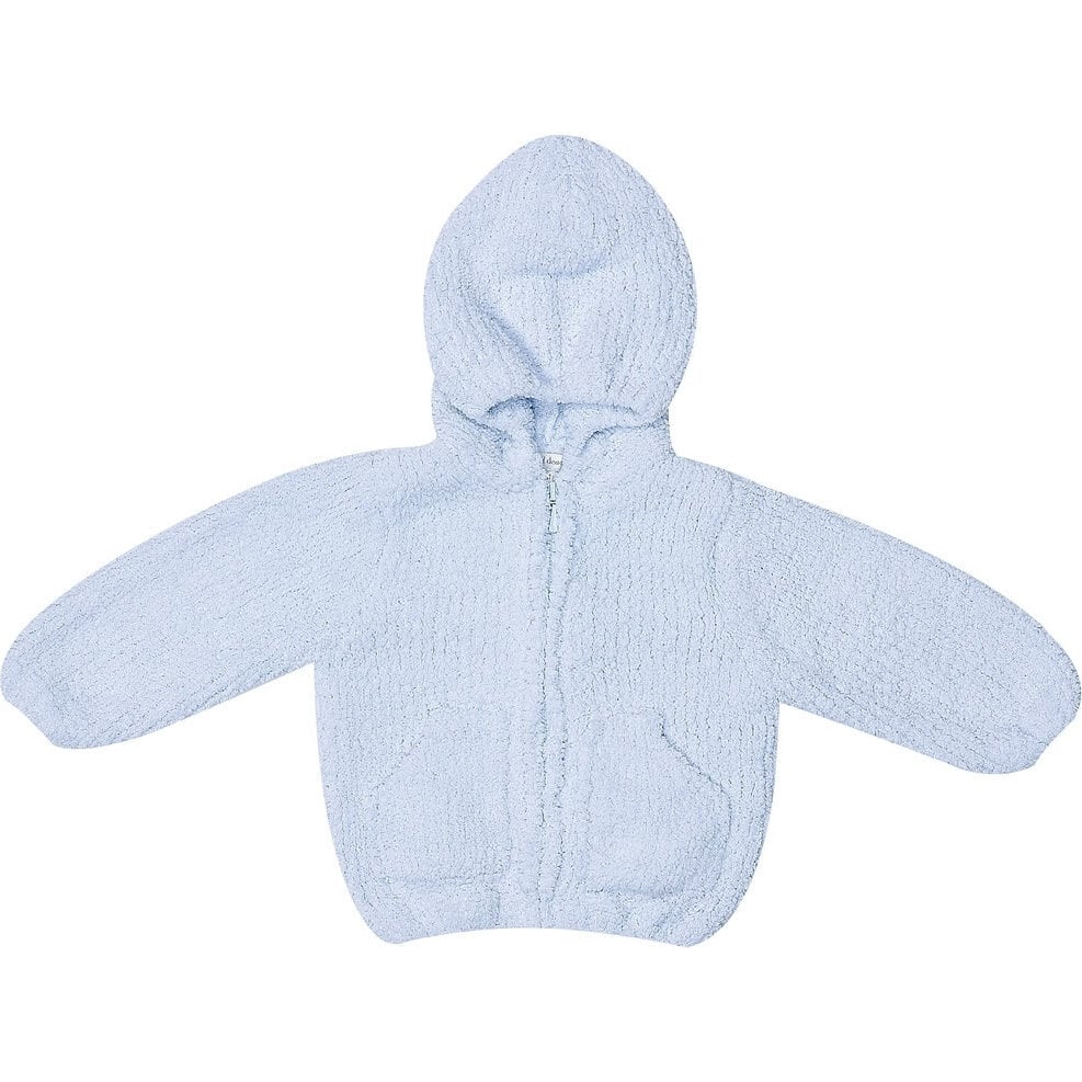 Dusty Blue Chenille Hooded Jacket