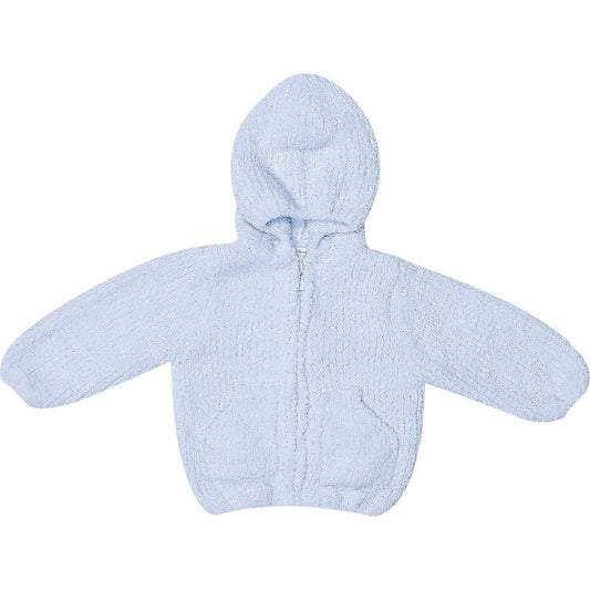Dusty Blue Chenille Hooded Jacket