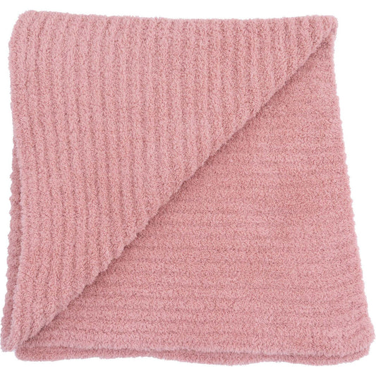 Rose Textured Stripe Chenille Blanket 30X30