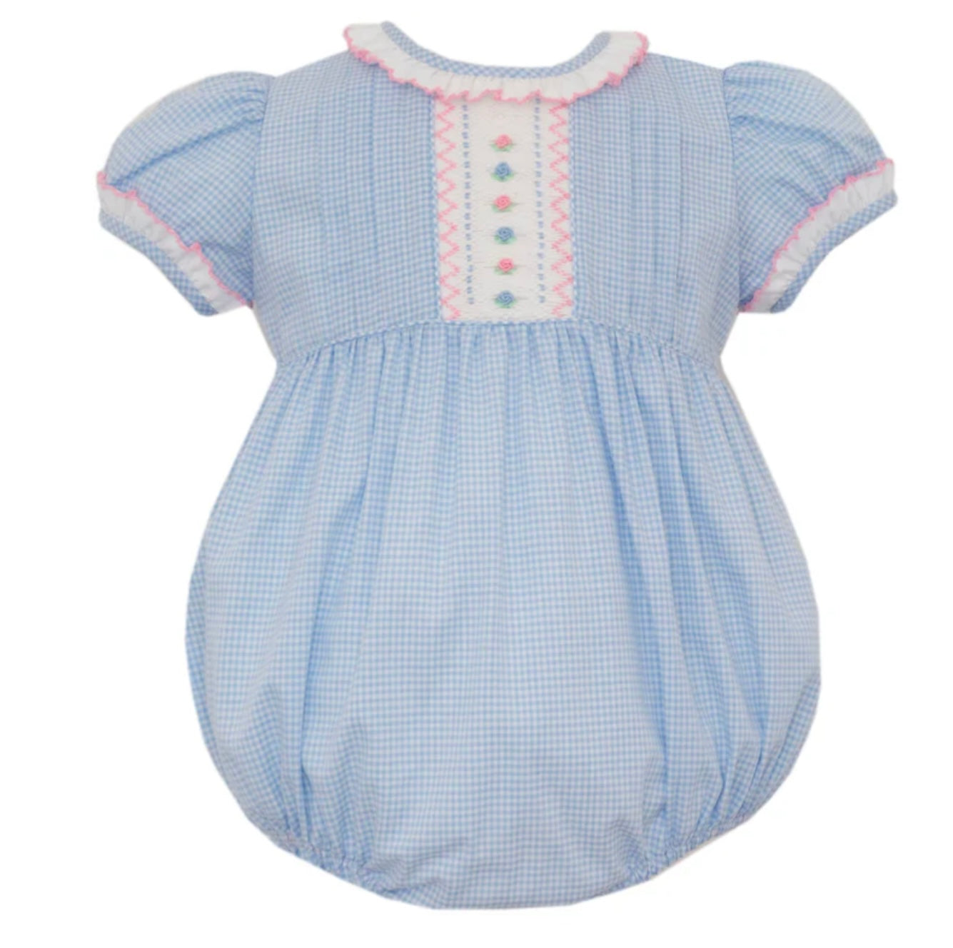 Alexandra Blue Gingham Baby Girl Bubble