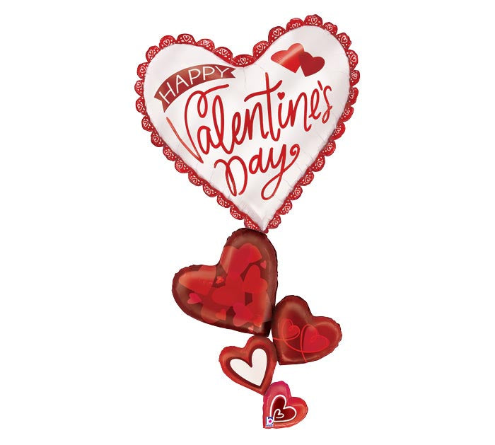 65" PKG SPECIAL DELIVERY SATIN HEARTS