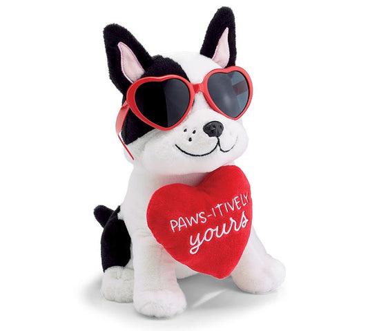 PLUSH BOSTON TERRIER PAWS-ITIVLEY YOURS