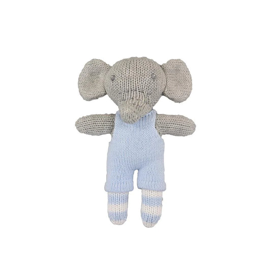 Crochet Elephant Rattle-Blue 7”