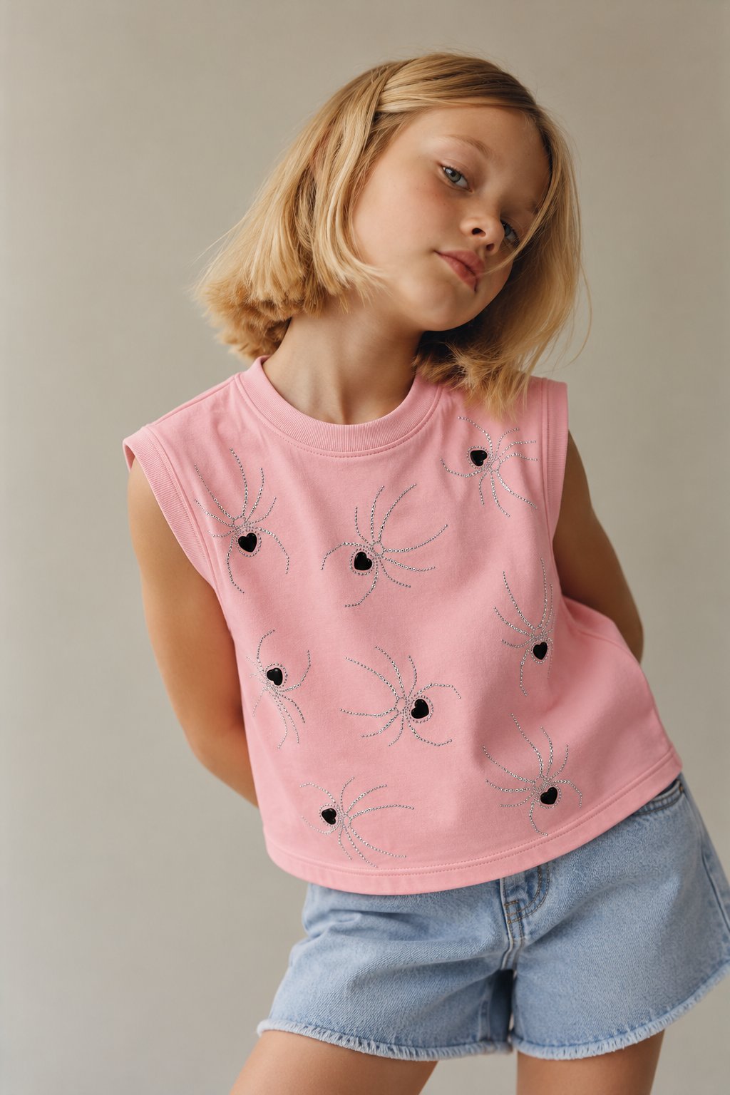 Rhinestones Spiders Top