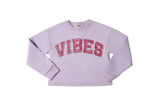 Purple "Vibes" Gem Sweatshirt