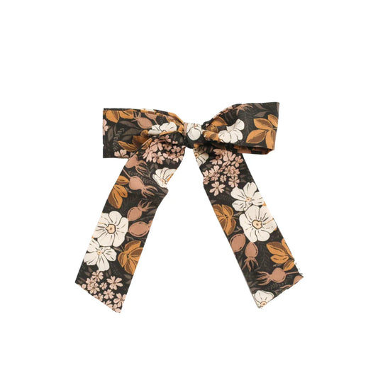 Midnight Floral Longtail Bow