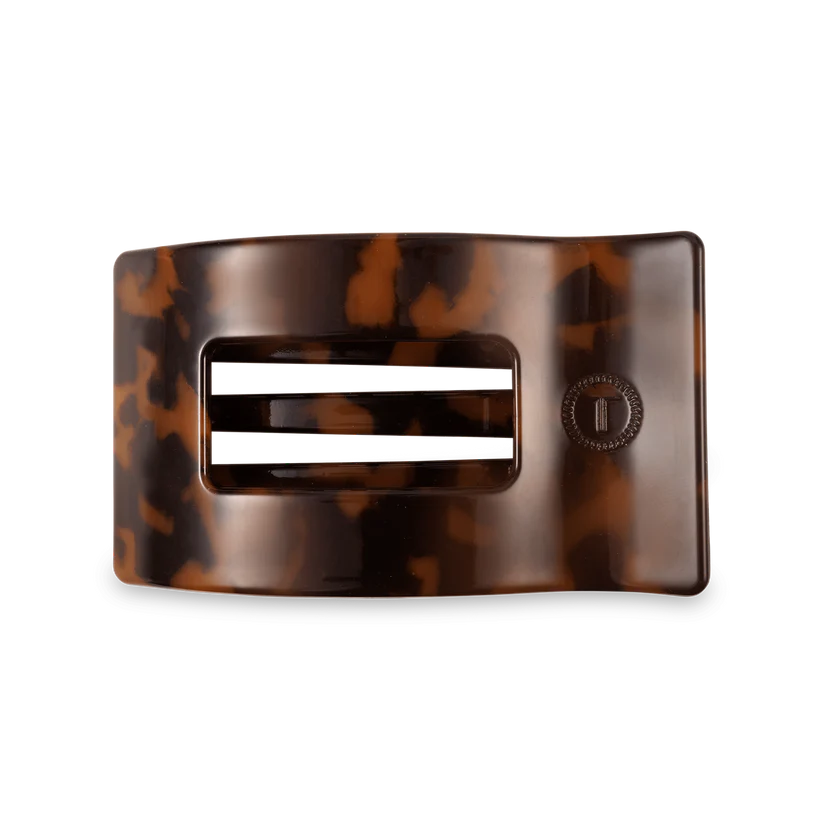 Tortoise Medium Flat Rectangle Hair Clip