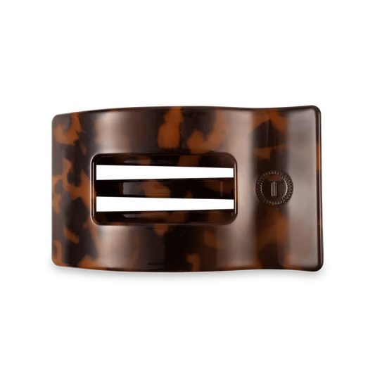 Tortoise Medium Flat Rectangle Hair Clip