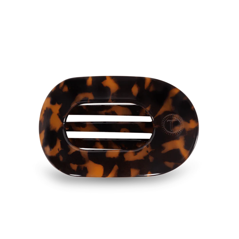 Tortoise Medium Flat Round Hair Clip