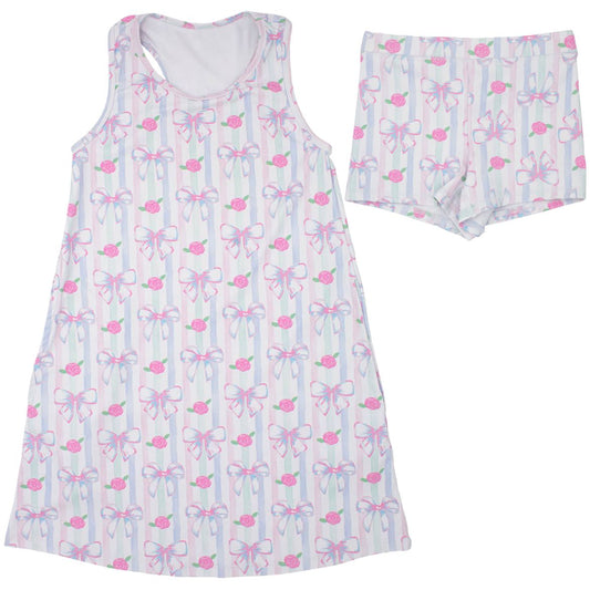 Water Color Bows Tennis Dress & Shorts
