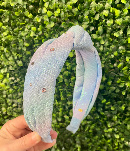 Tie Dye Heart Cotton Candy Headband W Stones