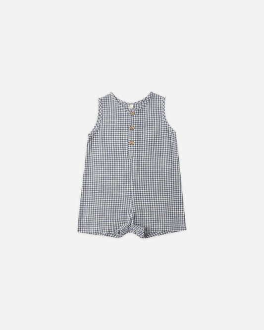Maverick Romper Marine Gingham