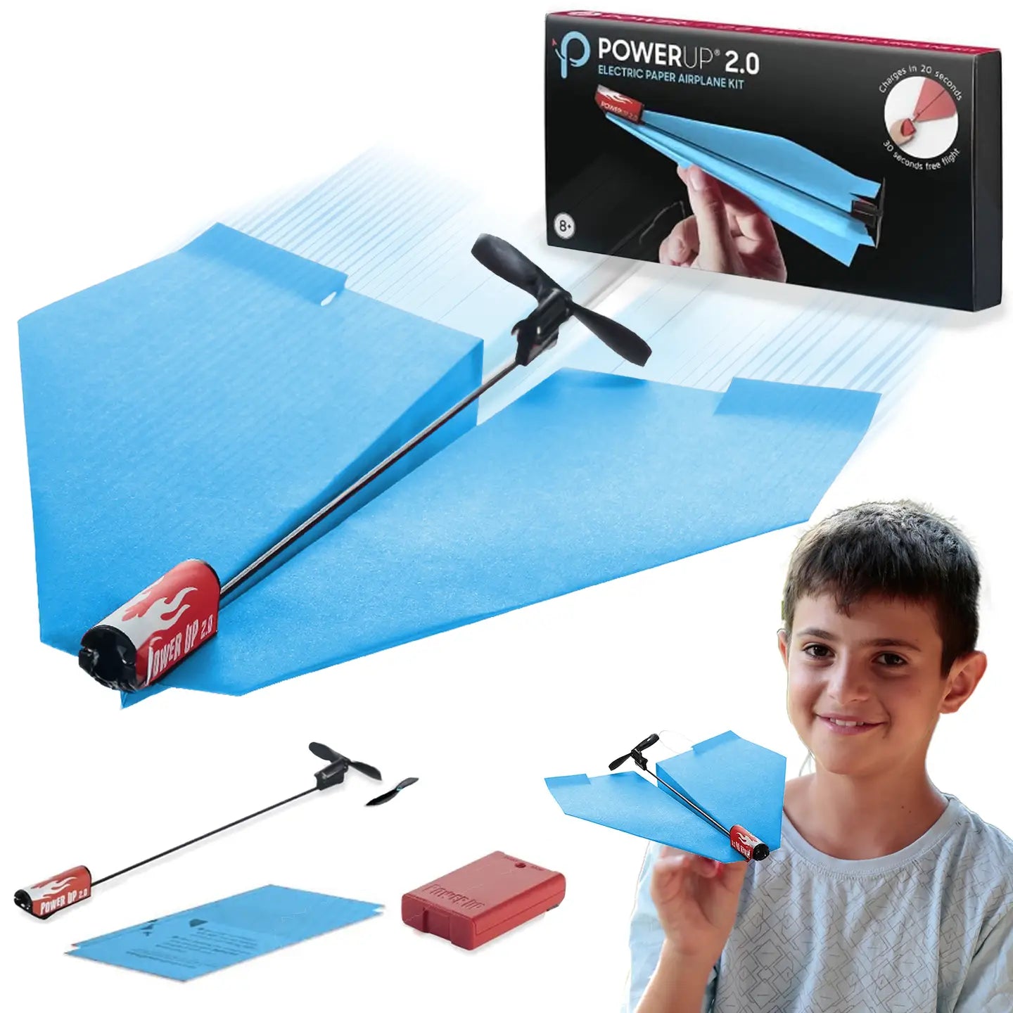 Powerup 2.0 Paper Airplane Conversion Kit Blue- Refill