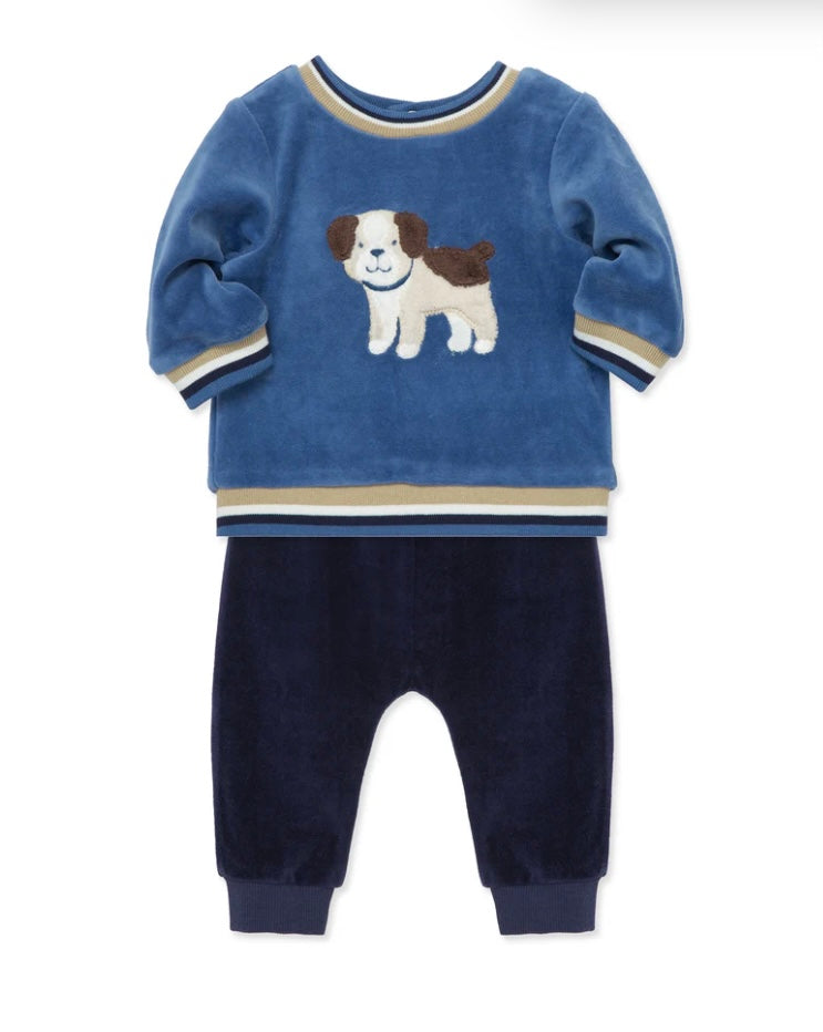 Fluffy Puppy Velour Pant Set