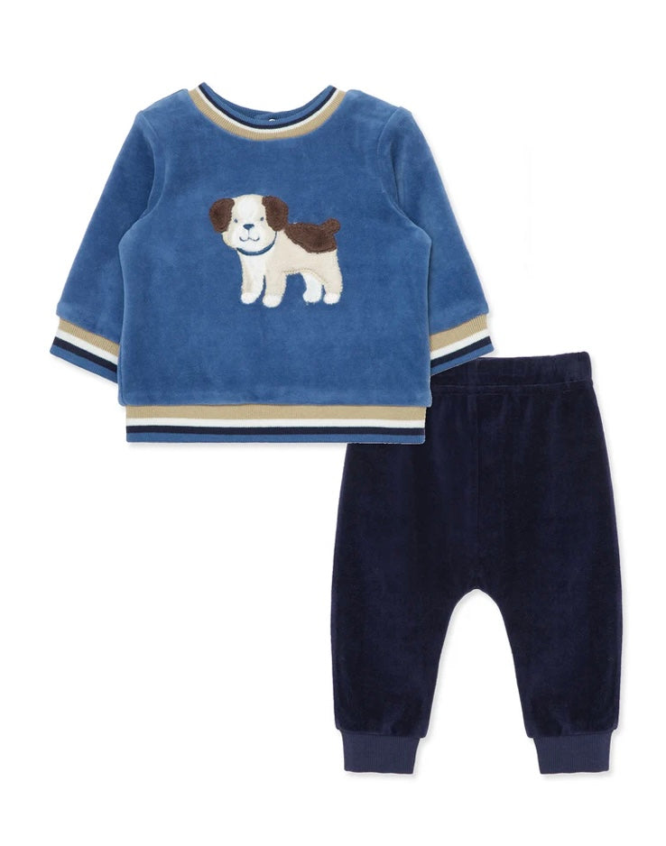 Fluffy Puppy Velour Pant Set