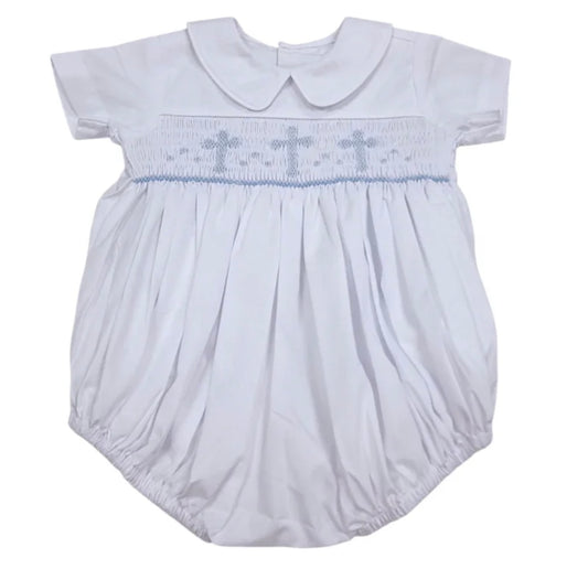 White Thomas Boy Bubble - Cross