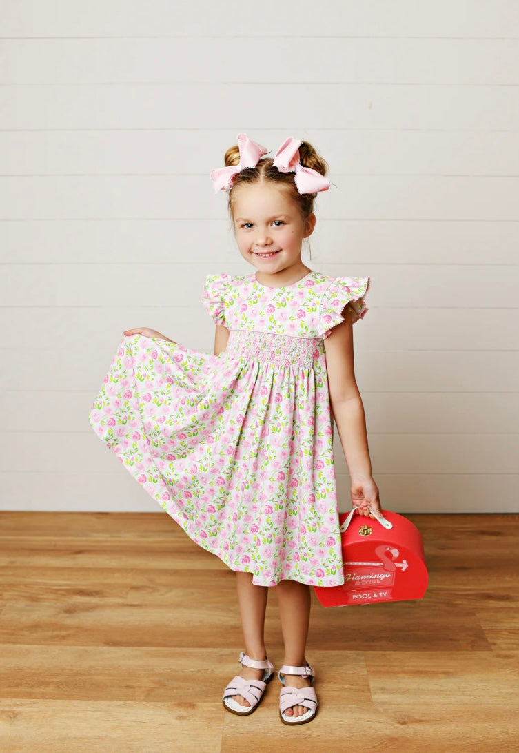 Blooming Roses Smocked Dress