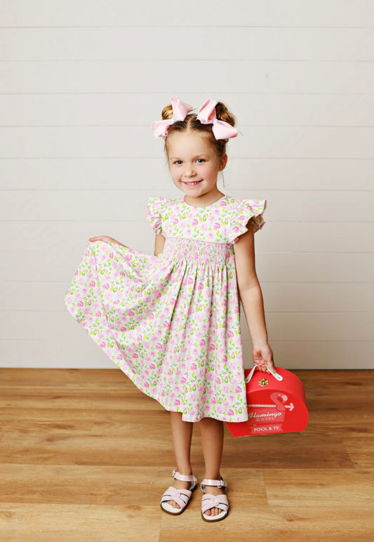 Blooming Roses Smocked Dress