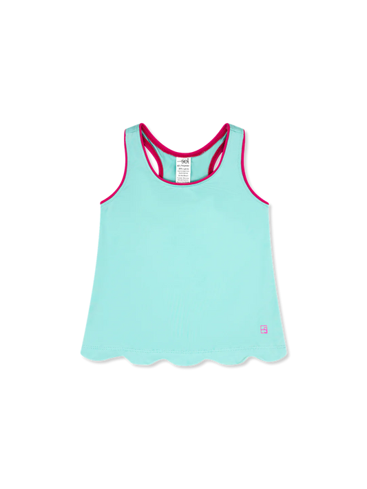 Turquoise & Pink Anna Scallop Tank