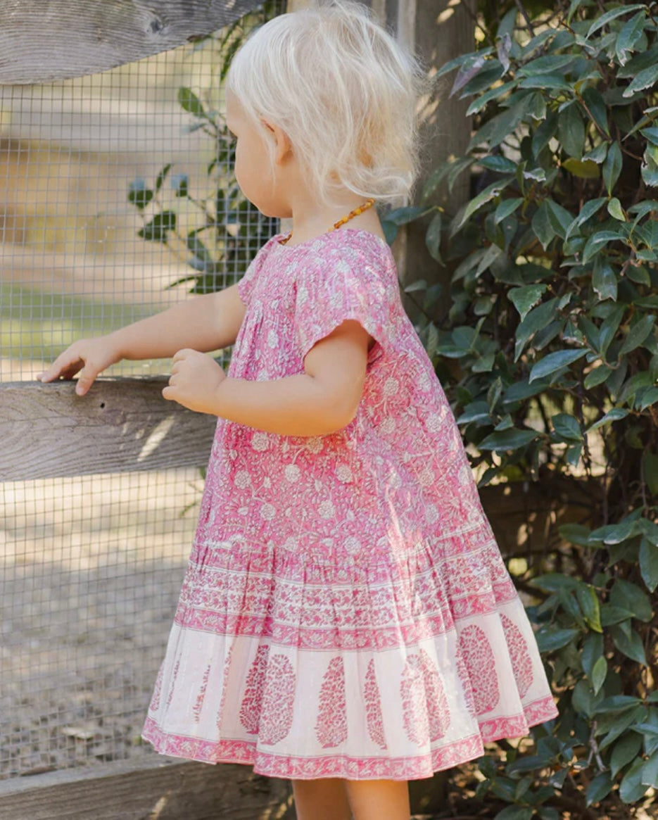 Hot Pink Garden Floral Dress