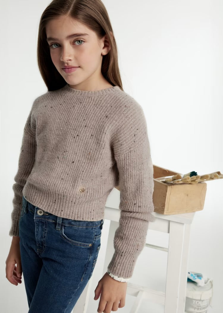 Beige/Blue Speckled Sweater