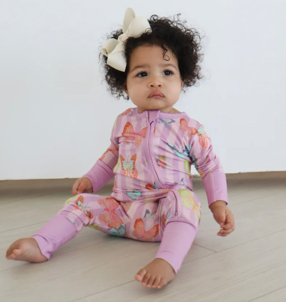Zipper Romper - Purple Butterfly