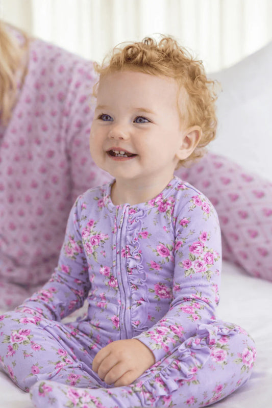 Sylvia Ruffled Zippered Footie