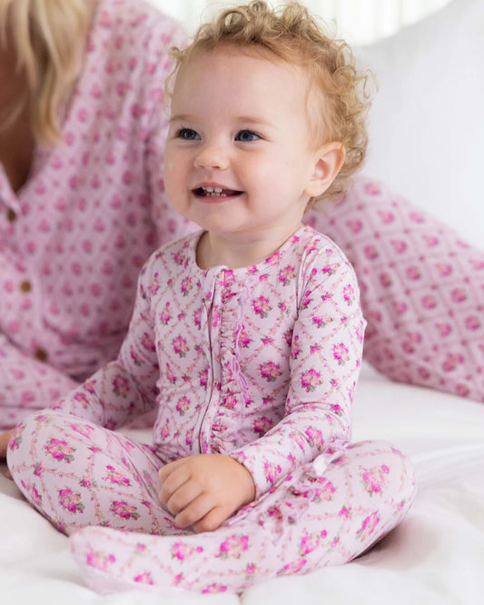 Caroline Ruffled Zippered Footie