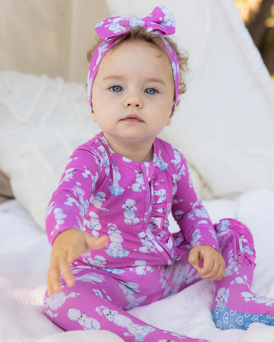 Gabi Ruffled Zippered Footie