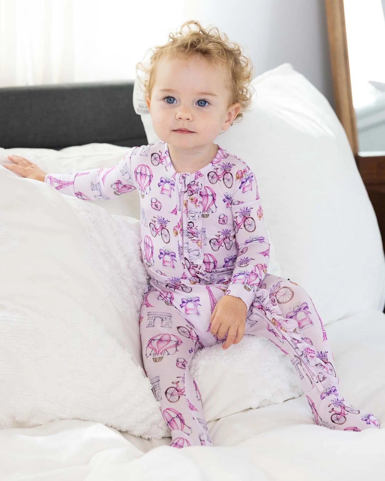 Emilia Ruffled Zippered Footie