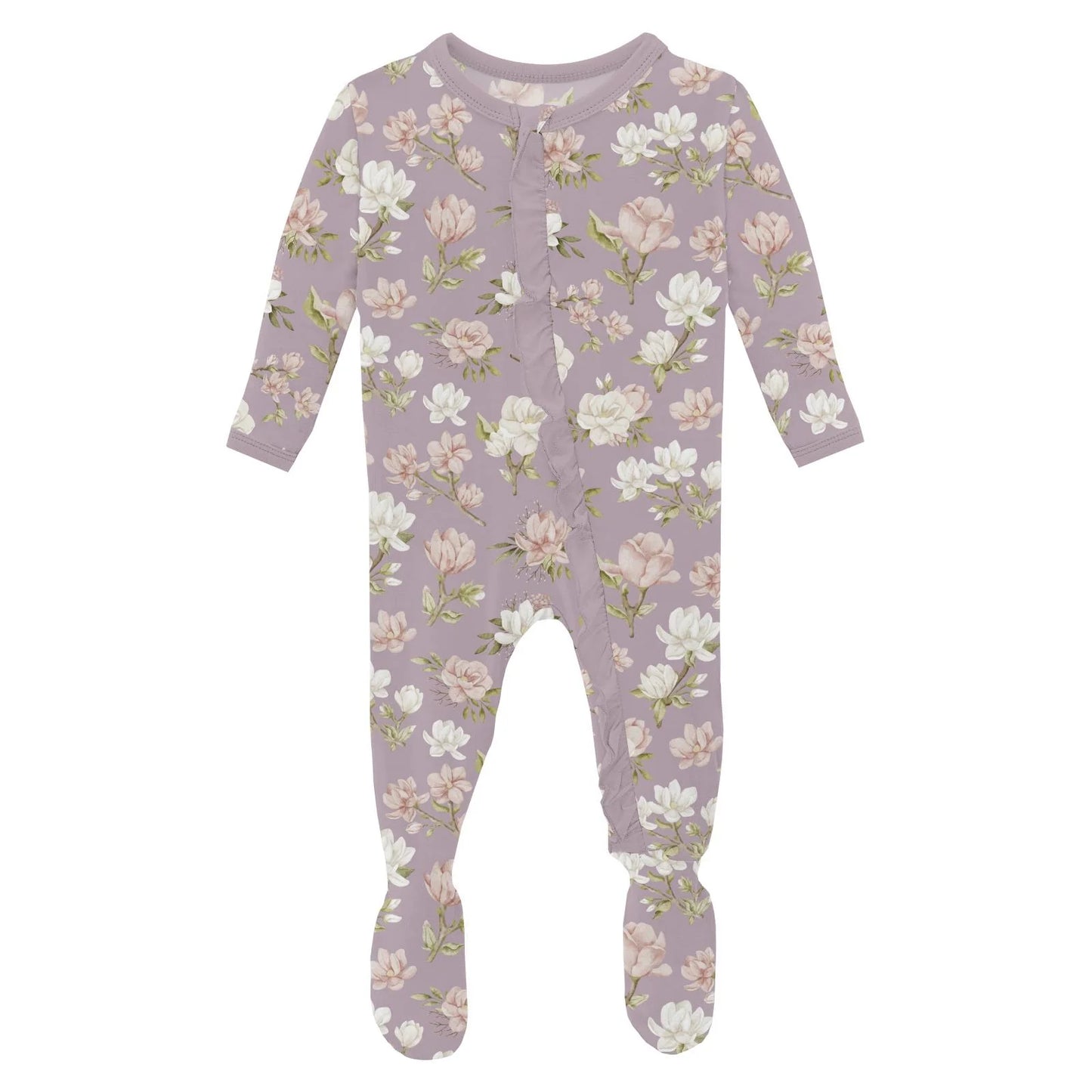 Sweet Pea Floral Ruffle Footie