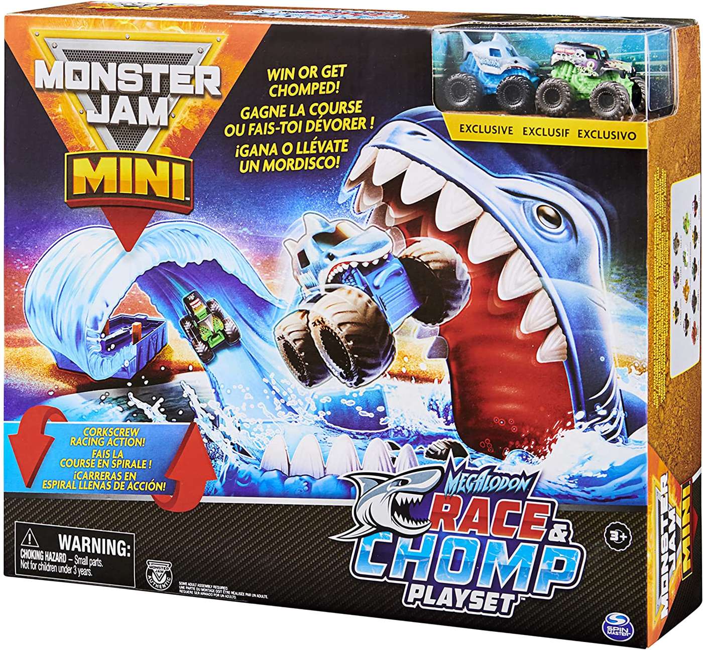 Monster Jam MINI Megalodon Race & Chomp Playset