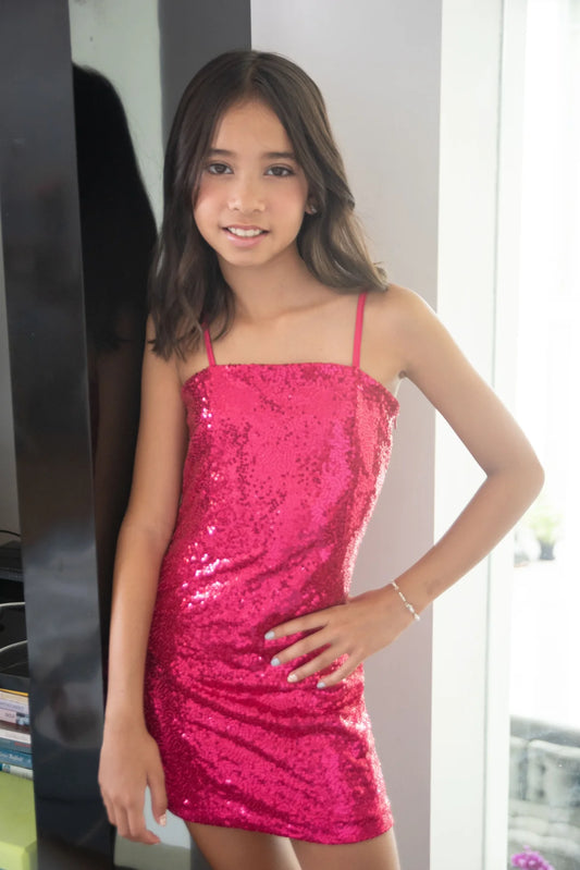 Hot Pink Sequin Dress
