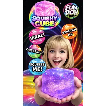 Fun Doh Squish & Squeeze Sparkle Cube Fidget Toy