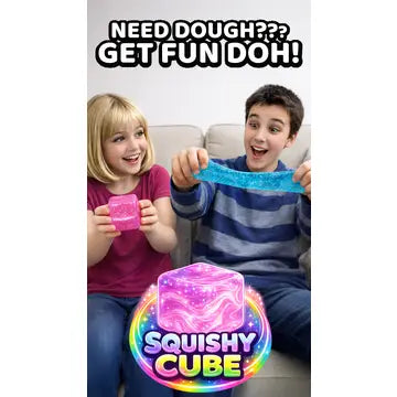 Fun Doh Squish & Squeeze Sparkle Cube Fidget Toy