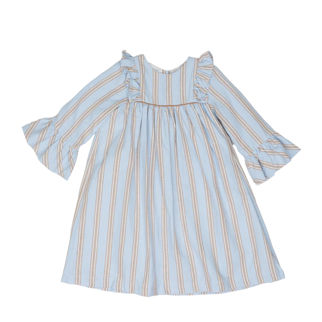 Blue/Brown Stripe Marty Dress