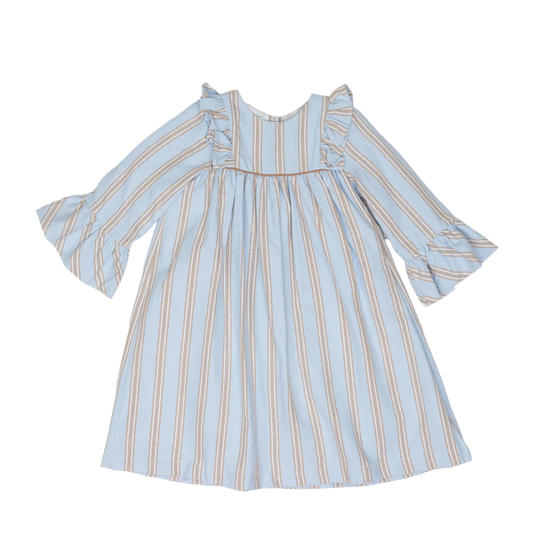Blue/Brown Stripe Marty Dress