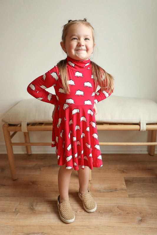 Razorback Long Sleeve Twirl Dress