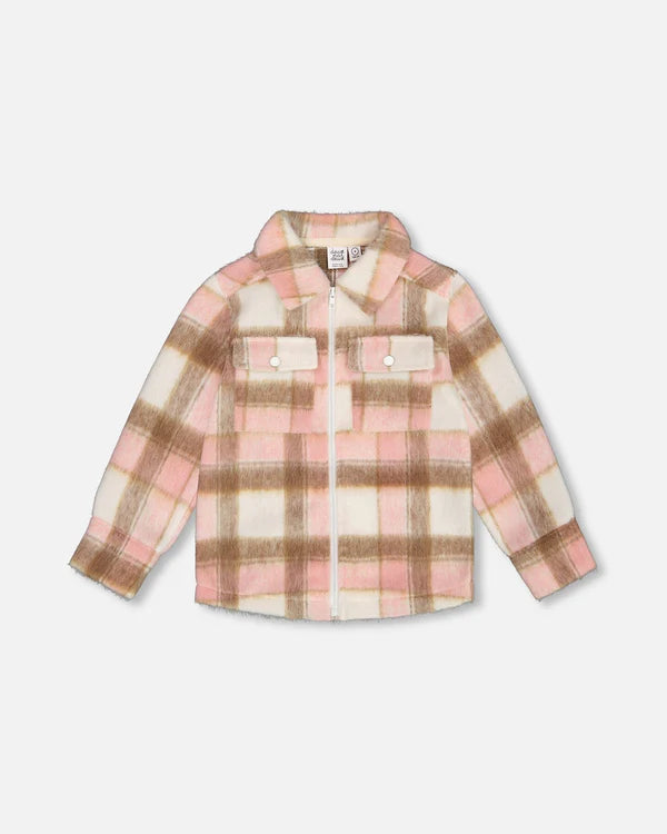 Plaid Pink/Brown & White Overshirt