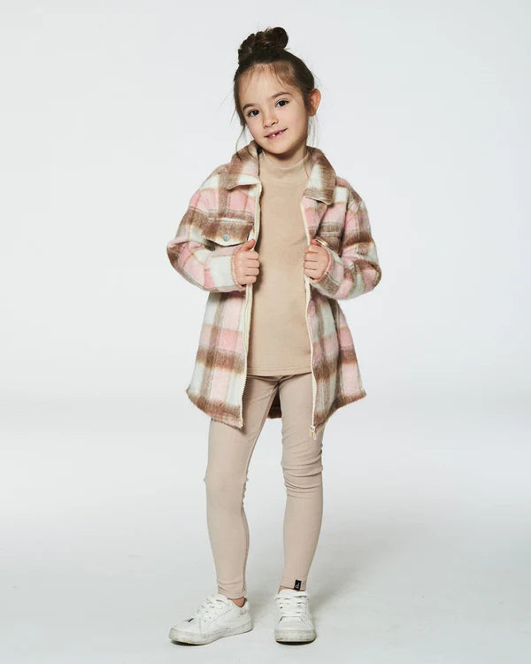 Plaid Pink/Brown & White Overshirt