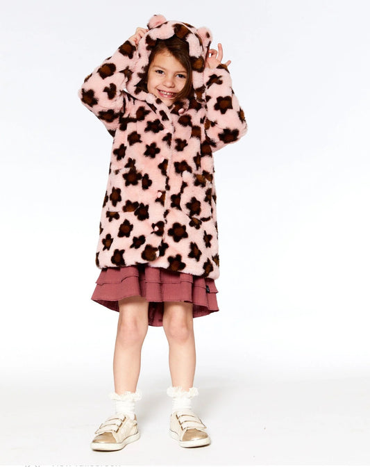 Pink Flower Fur Jacket
