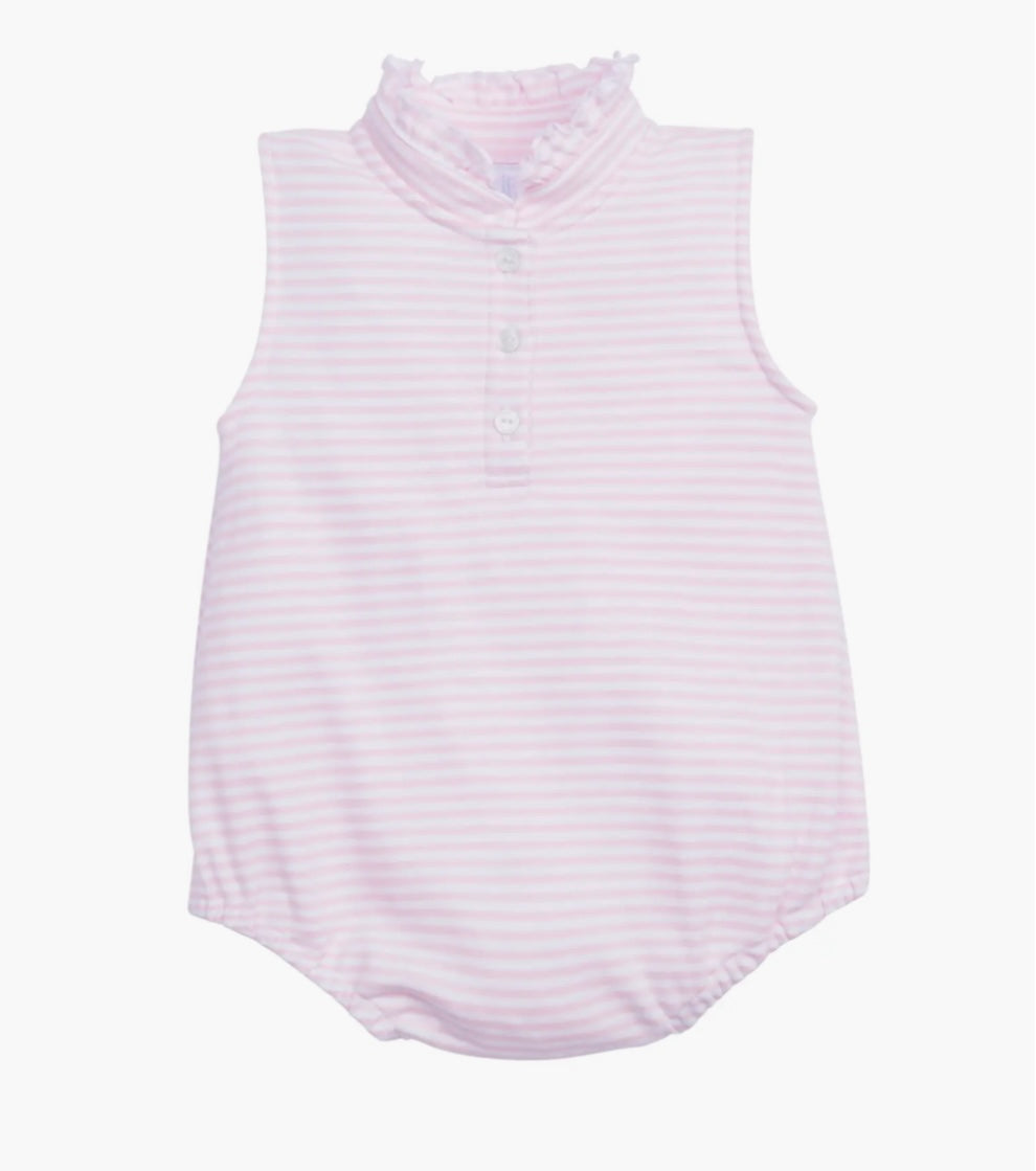 Sleeveless Hastings Bubble- Light Pink Stripe