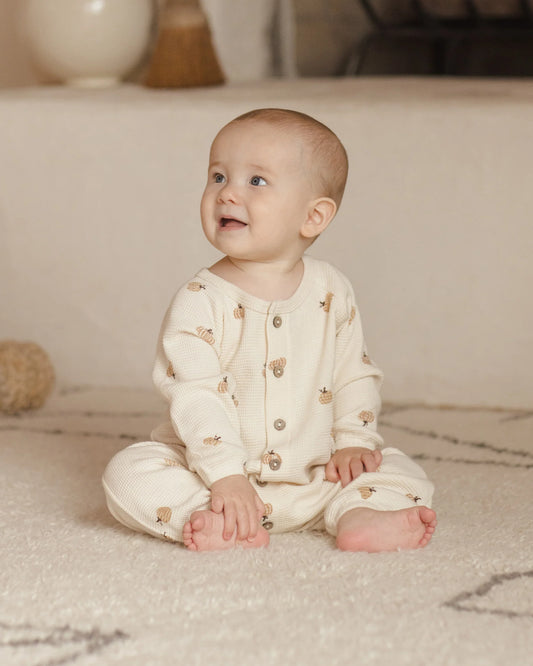 Pumpkins Waffle Long Sleeve Jumpsuit