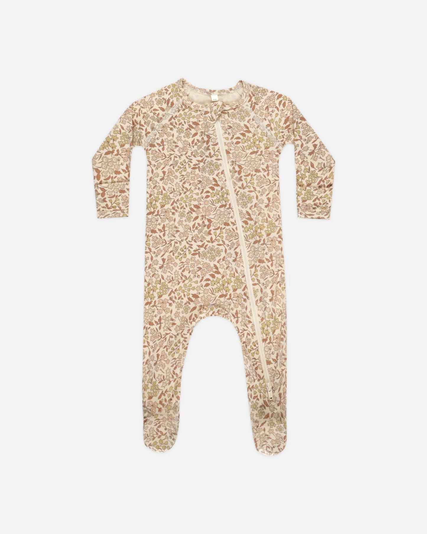 Harvest Floral Bamboo Zip Footie