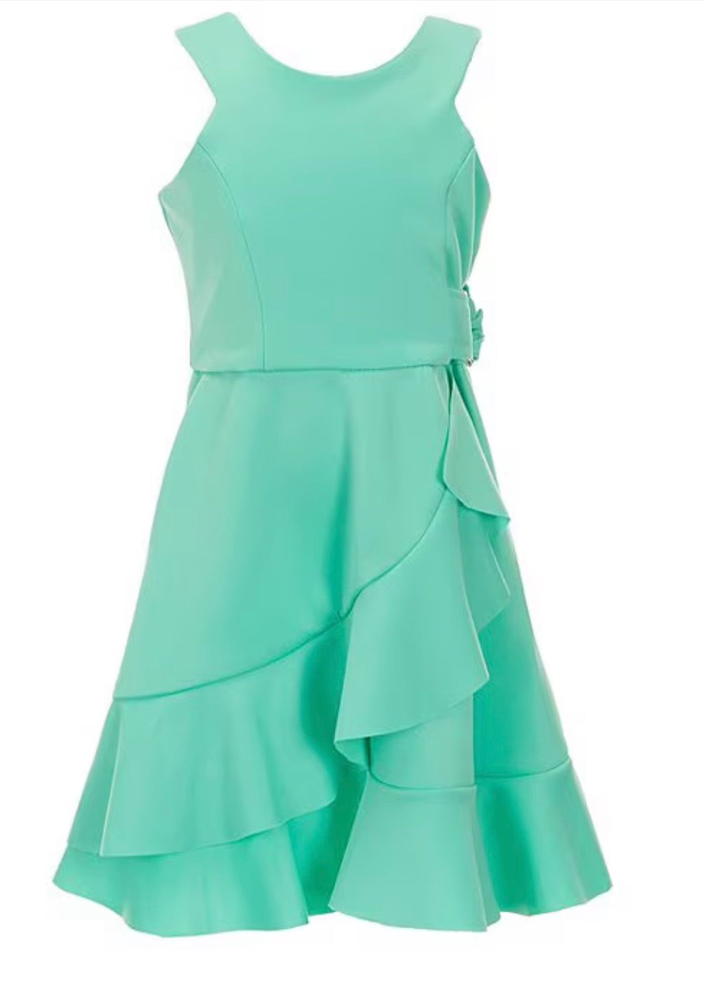 Mint Sleeveless Faux Wrap Dress