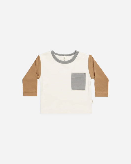 Color Block LS Pocket Tee