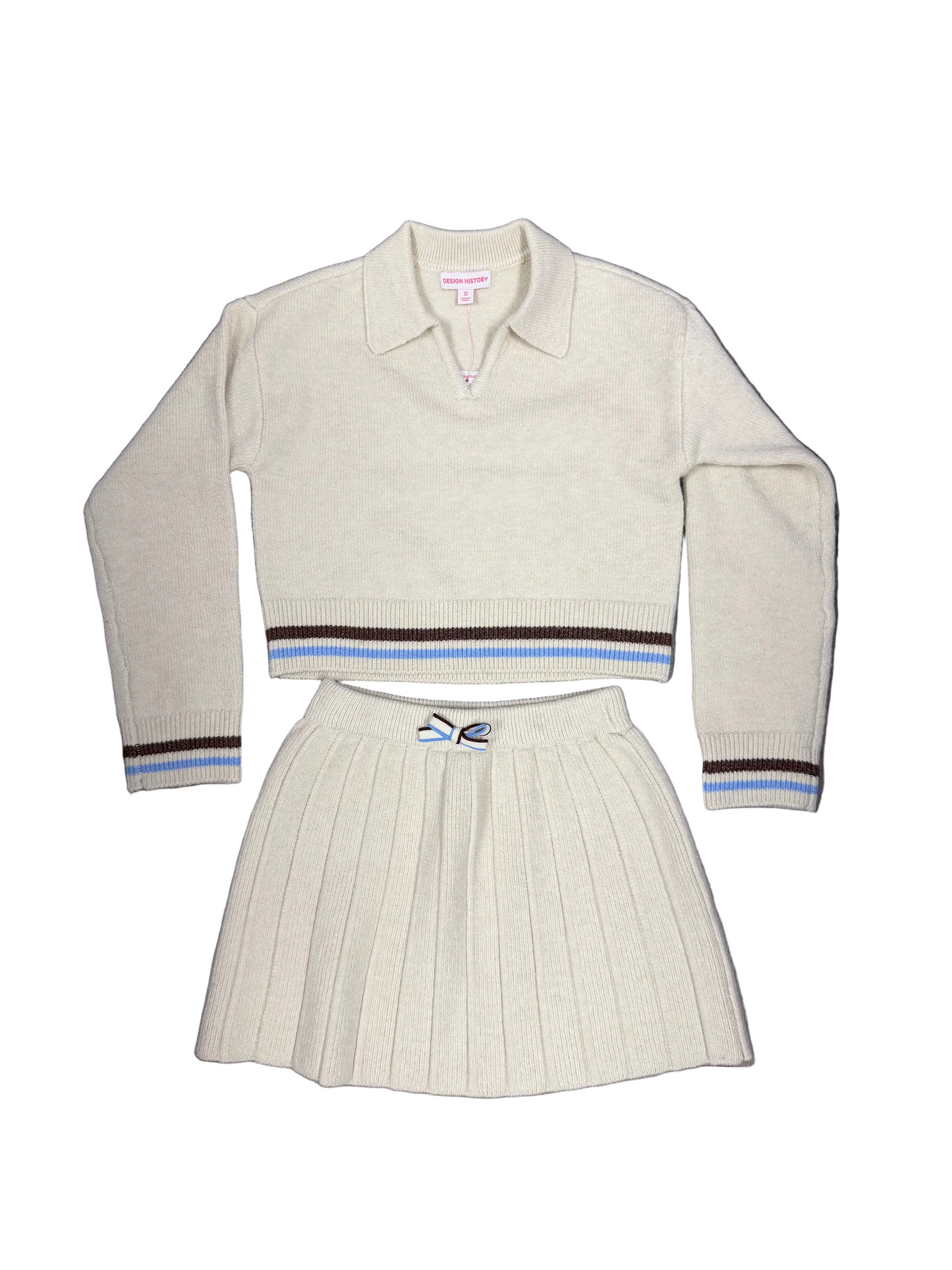 Cream Sweater & Skirt Set